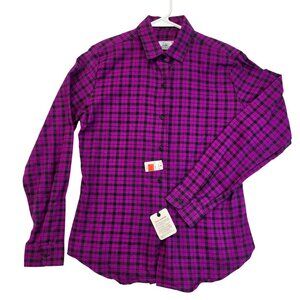 Vintage Dunloggin Plaid Button Down Shirt 10 Purple Deadstock Flannel Vibrant